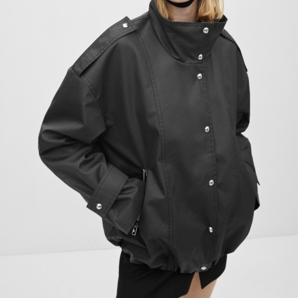 NWOT Mango Oversized Bomber Parka Funnel Neck